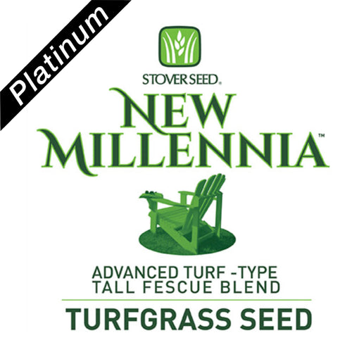 Logo for New Millennia Platinum Quality Tall Fescue Blend turfgrass seed.
